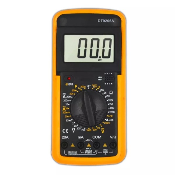 Portable digital multimeter, professional, model DT9205A, orange color